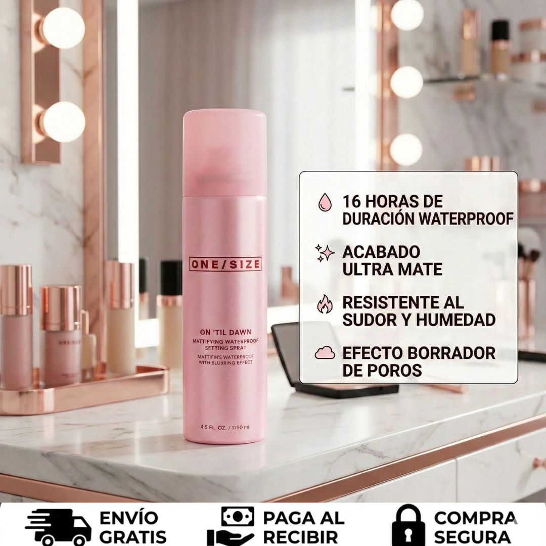 Spray Fijador Matificante - Acabado de Porcelana (16 Horas).