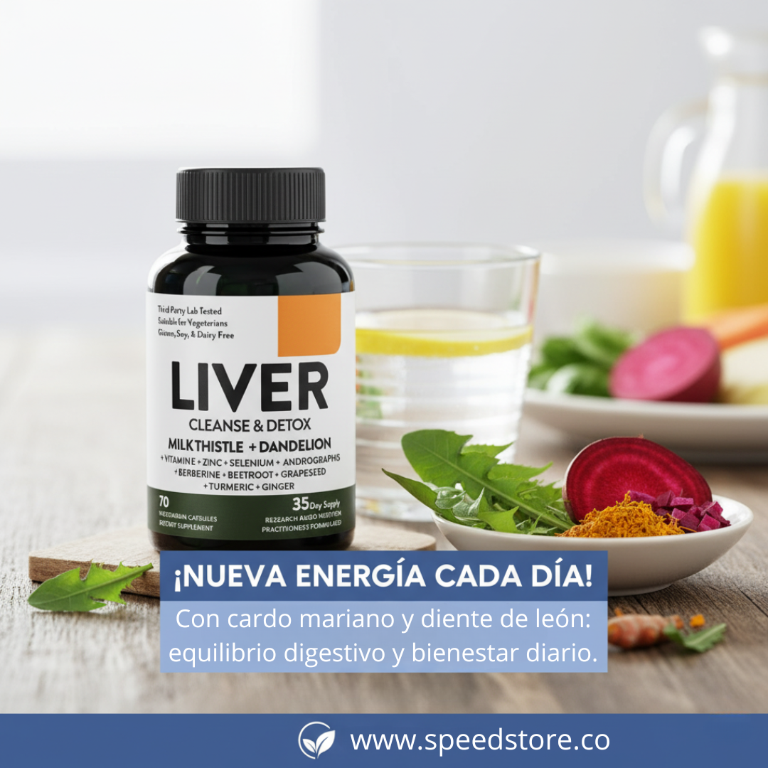 LIVER CLEANSE & DETOX digestión ligera, energía estable 70 cápsulas