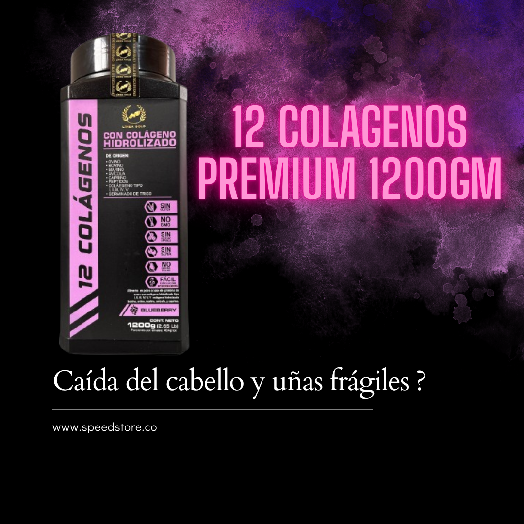 12 COLAGENOS PREMIUM 1200gm Disfruta de una piel más firme, radiante y joven