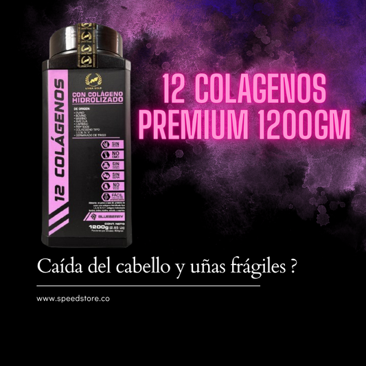 12 COLAGENOS PREMIUM 1200gm Disfruta de una piel más firme, radiante y joven